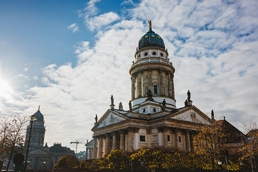 The French Cathedral or Französischer Dom in Berlin downtown at the historic square Gendarmenmarkt
