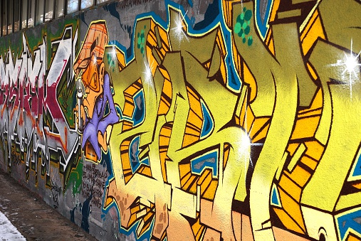 colorful graffiti wall 