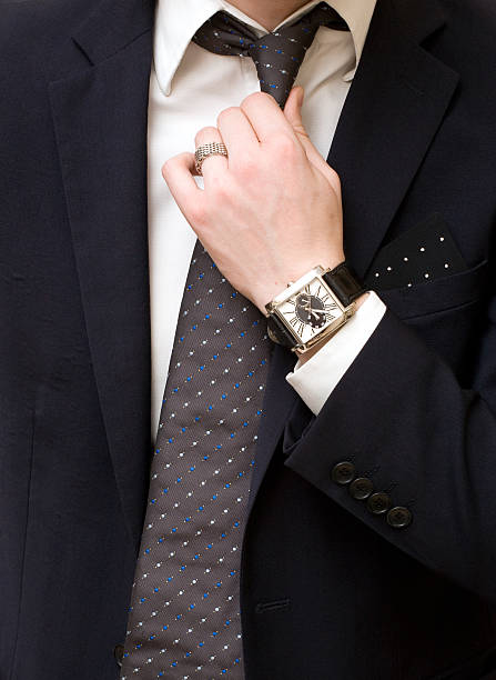 istock young man in an immaculate suit, tie a necktie 147701747