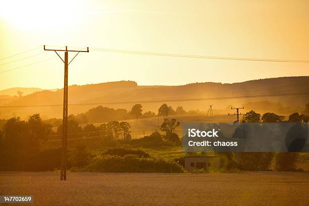 Paisagem Do Pôr Do Sol De Verão - Fotografias de stock e mais imagens de Amarelo - Amarelo, Ao Ar Livre, Beleza natural