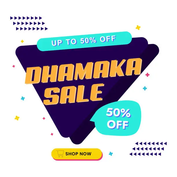 Vector illustration of dhamaka sale up to 50%off