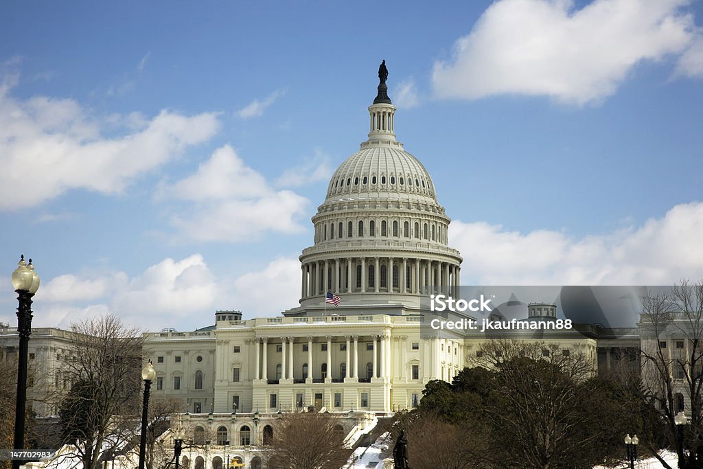 US Capital Winter US Capital in Washington DC in Winter Architectural Dome Stock Photo