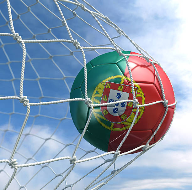 istock Soccerball in net 147703597
