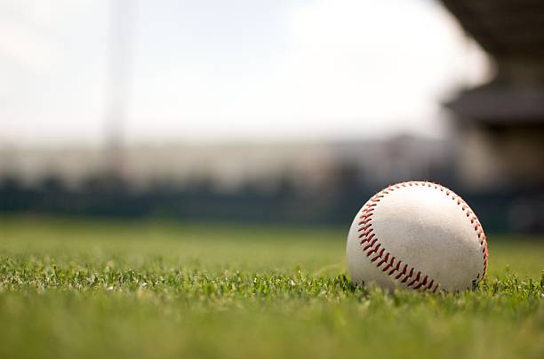 campo da baseball - baseball field grass baseballs foto e immagini stock