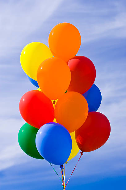 istock Colorful balloons against a blue sky 147703852