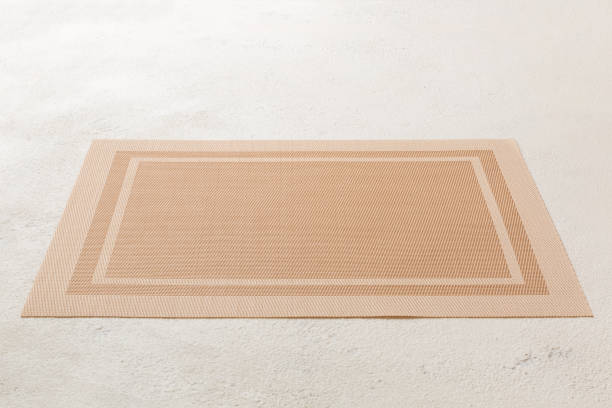 istock Perspective view of brown tablecloth for food on cement background. Empty space for your design 1477044393