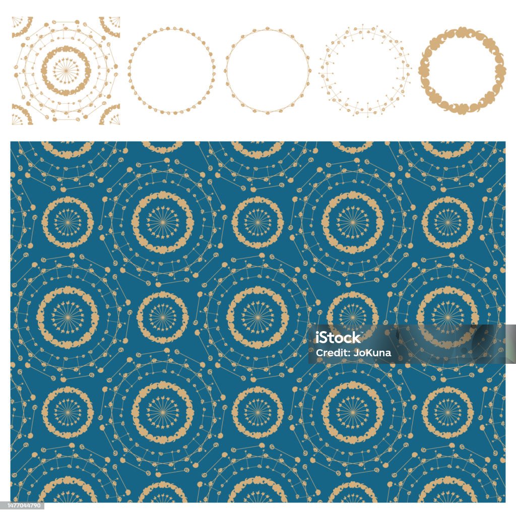 Repeat Pattern Frame Vector The Repeated Patterns And Circular Frames With Bead Decorations ...