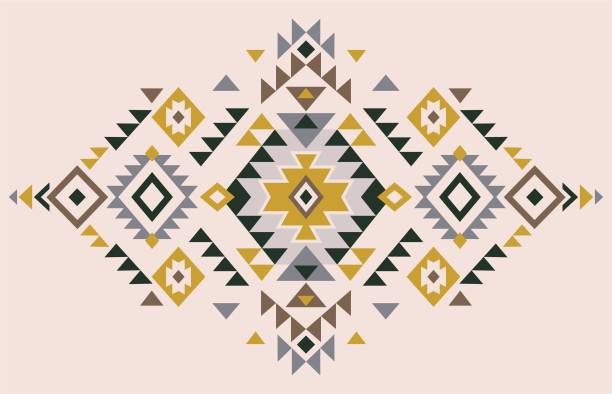 geometryczny motyw plemienny etniczny design. - tribal art stock illustrations