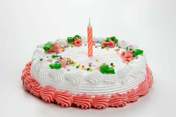 istock Birthday Cake with one candle 147704976