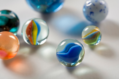 Marbles or colorful playing cristal balls