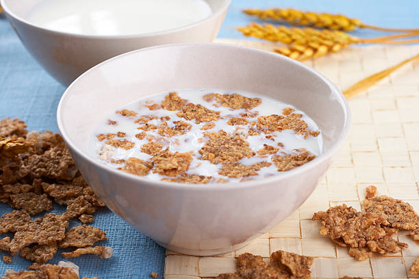 Bowl with white milk stock photo