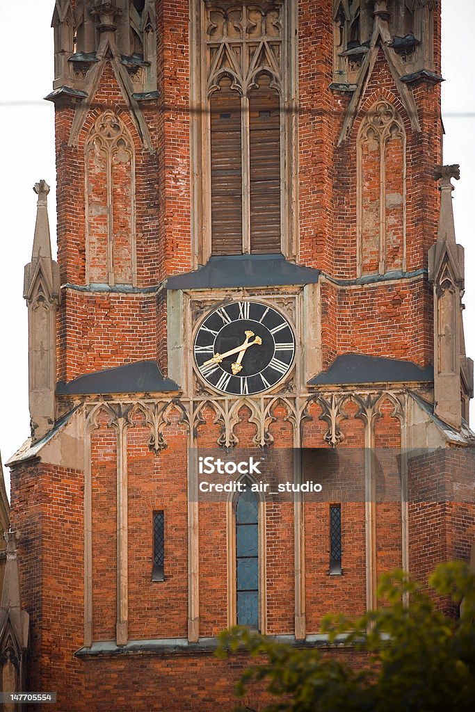 Church tower Church tower and clock,Riga, Latvia Ancient Stock Photo