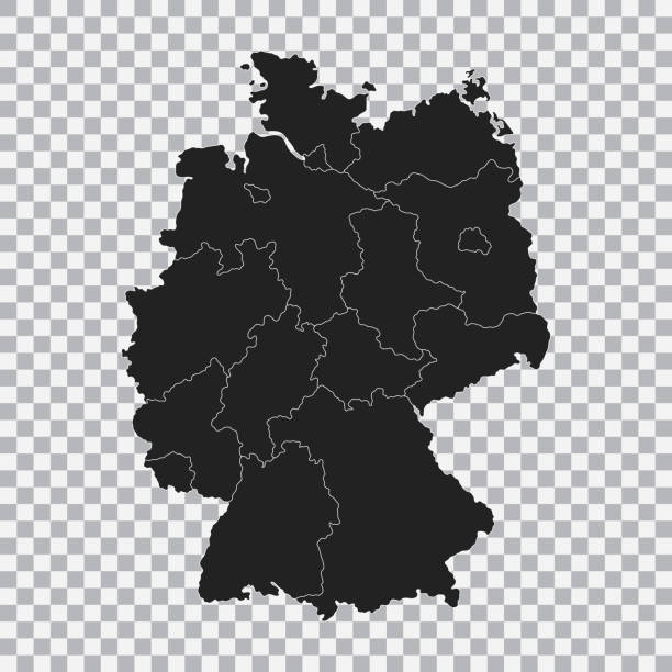 Political map of the Germany isolated on transparent background. Vector. Political map of the Germany isolated on transparent background. Vector. government building infographic stock illustrations
