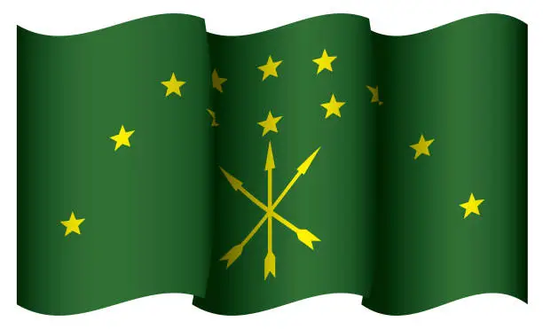 Vector illustration of Flag of Adygea