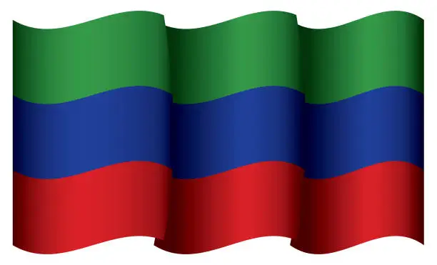 Vector illustration of Flag of Dagestan