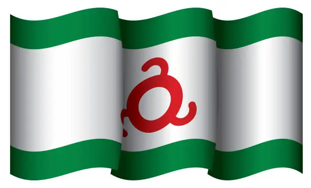Vector illustration of Flag of Ingushetia