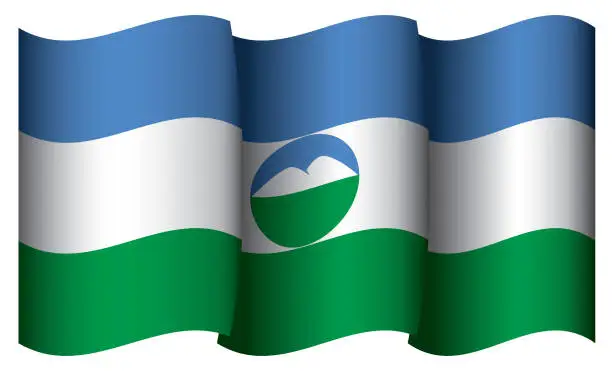 Vector illustration of Flag of Kabardino-Balkaria