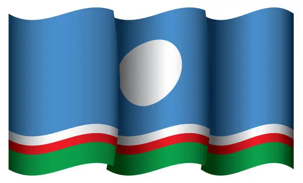 Vector illustration of Flag of Sakha