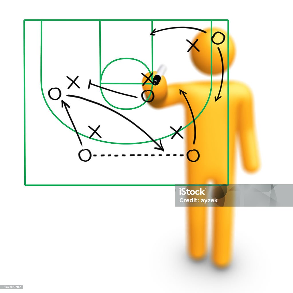 Strichmännchen Trainer Basketball-Strategie - Lizenzfrei Analysieren Stock-Foto