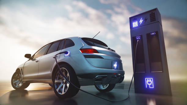 electric car power charging. - elektrikli araba lar stok fotoğraflar ve resimler
