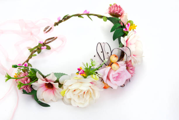 flower crown - coroa de flores imagens e fotografias de stock