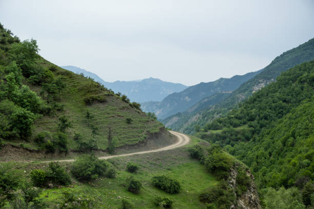 Beautiful mountain road in Dagestan Republic stock photo