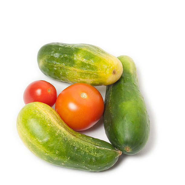 Cucumbers and Tomatoes stock photo