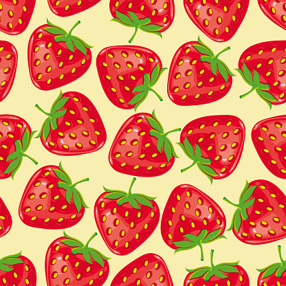 Vector Illustration of a Beautiful Strawberrys Seamless Colorful Design Pattern. Verified Quality of Accurate and Precise Seamless Background Pattern.