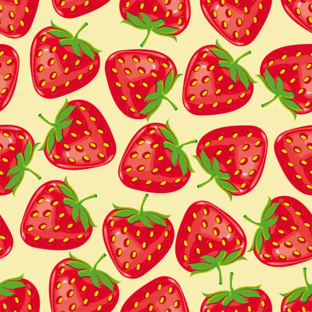 Vector illustration of Strawberry Seamless Colorful Design Pattern