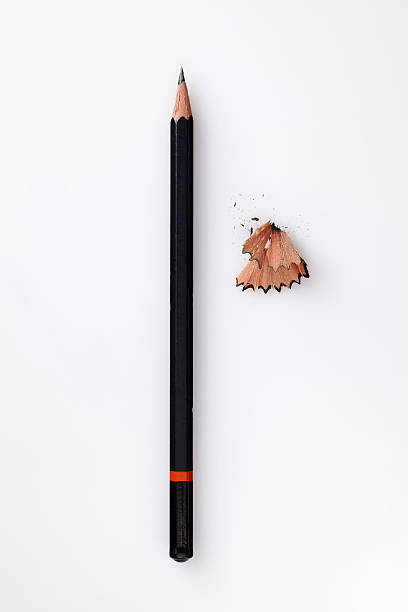 matita con trucioli di - pencil black sharp color image foto e immagini stock