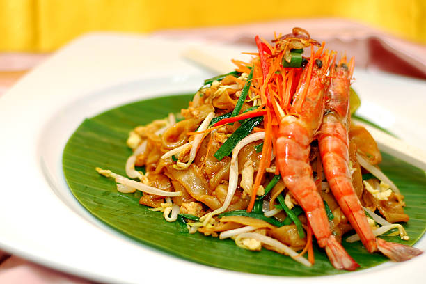 Fideos de camarones - foto de stock