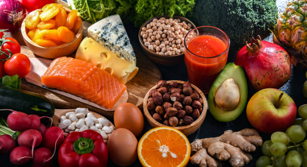 istock Food products representing the nutritarian diet 1477085342