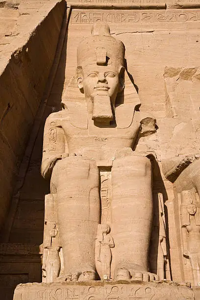 Stone statue in the temple of the Egyptian Pharaoh