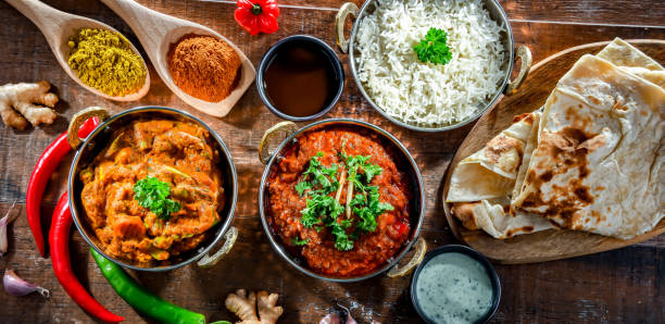 istock Hot madras paneer and vegetable masala with rice 1477086803