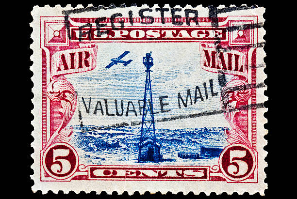 istock Postmark Register Valuable Mail Airmail Stamp 147708733