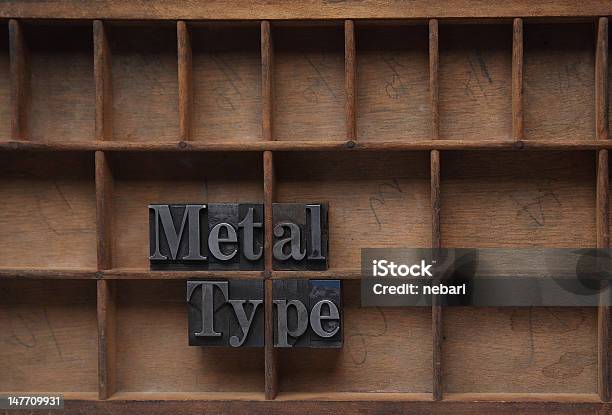 Metal Type In A Wood Case Stock Photo - Download Image Now - Printing Plant, Typescript, Art And Craft