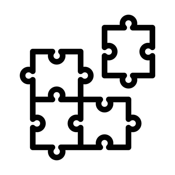 puzzle vector gruba linia ikona do użytku osobistego i komercyjnego. - 7679 stock illustrations