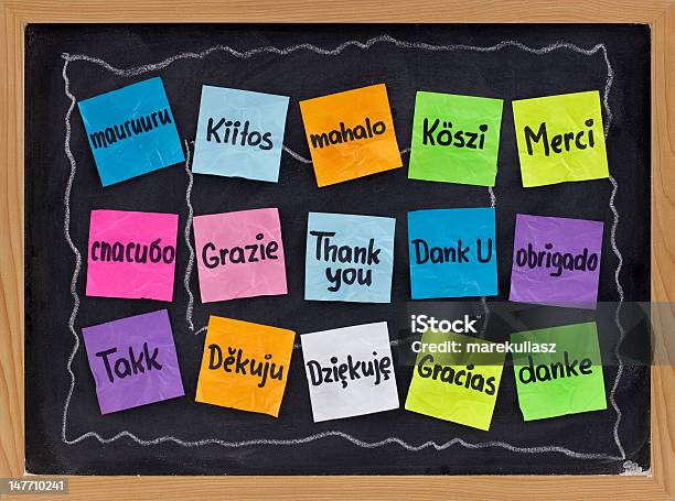 Ringraziamo In Lingue Diverse - Fotografie stock e altre immagini di Thank You - Thank You, Gratitudine, Ammirazione