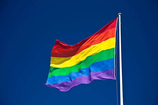 istock Gay Pride Flag, fluttering in wind 147710392