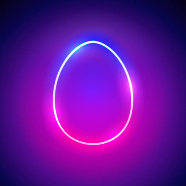 Ovo de Páscoa Neon Colorido - ilustração de arte em vetor