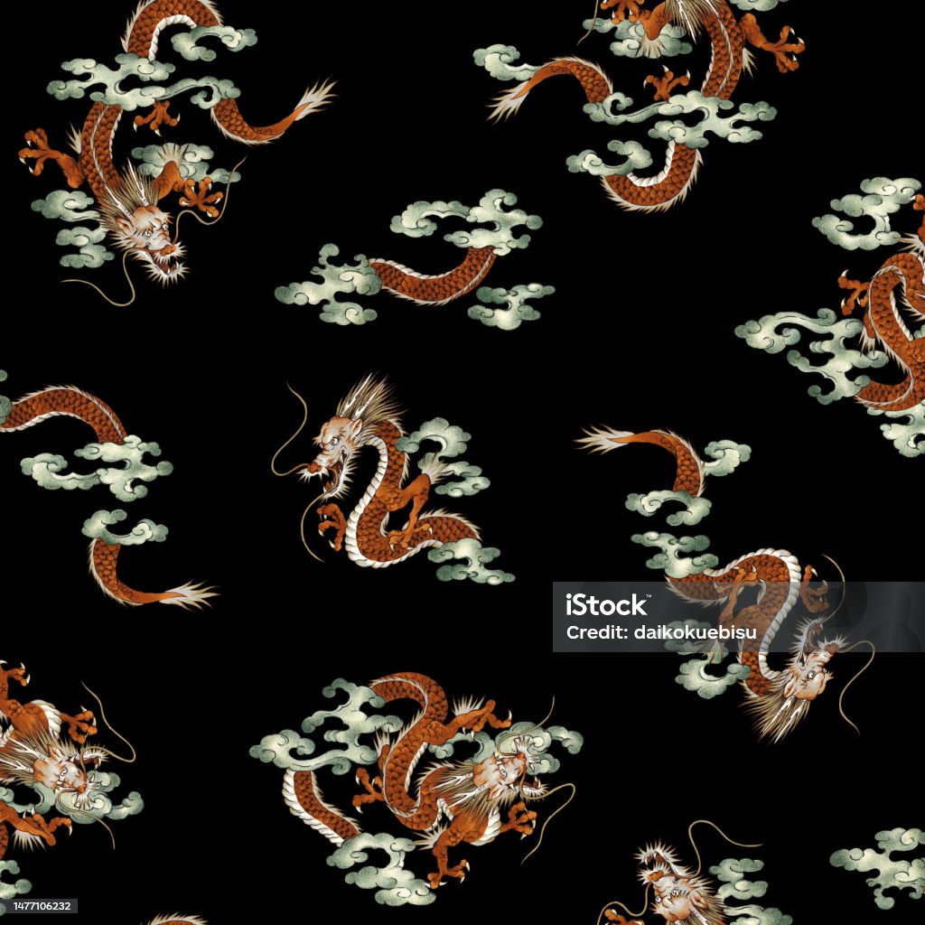 Dragon Patterns Images Japanese Dragon Pattern Drawn By Hand Stock Illustration - Download ...