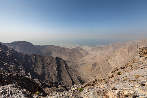amazing view from jebel jais in ras al khaimah, united arab emirates.