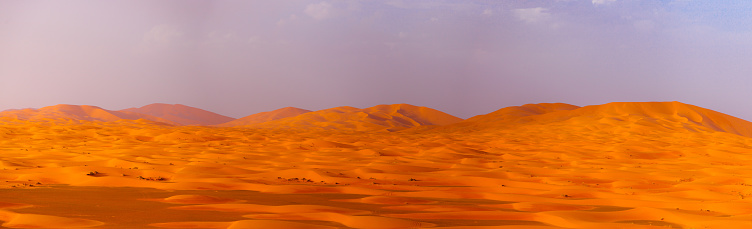 Panorama of the Merzouga desert in Morocco