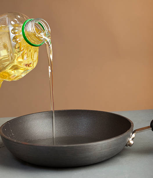istock Oil Being Poured in a Nonstick Pan for Cooking 147711537