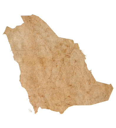 map of Saudi Arabia on old brown grunge paper