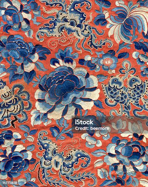 빈티지 중국 자수 패턴에 대한 스톡 사진 및 기타 이미지 - 패턴, 중국 문화, 직물