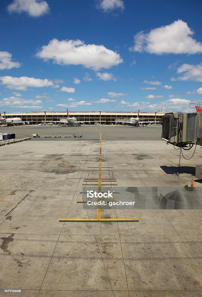 Empty Airplane Terminal Daytime Always waiting for late planes. Airport Stock Photo