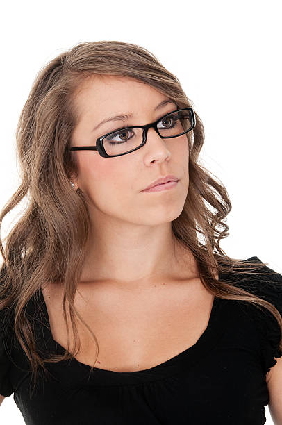 istock Young woman looking up and to side 147712840