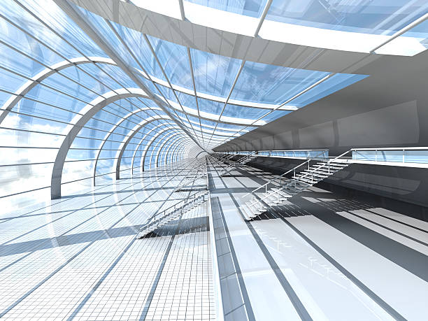 istock Open natural lighting of air station terminal 147712996