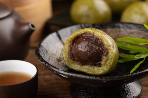 istock Chinese food snacks, green dumpling 1477133622